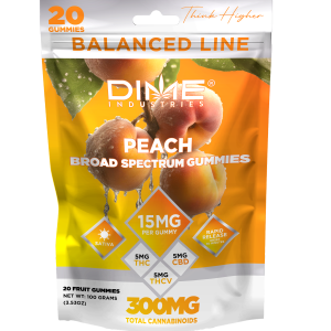 Peach "Awake" Broad Spectrum Gummies - 15mg THC:CBD:THCV - Weed Delivery Orange County - Capital Cannabis Direct
