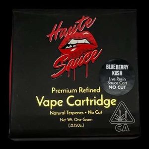 HAUTE SAUCE LIVE RESIN CARTRIDGE 1 GRAM - BLUEBERRY KUSH (INDICA)