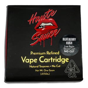 HAUTE SAUCE LIVE RESIN CARTRIDGE 1 GRAM - BLUEBERRY KUSH (INDICA)